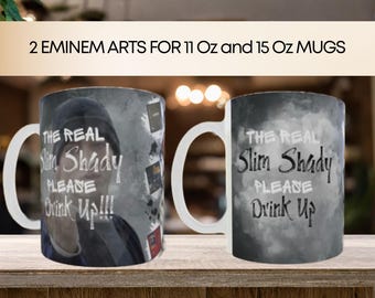 Eminem-Tassenfolie mit Raucheffekt, Sublimationsset für 11-oz- und 15-oz-Tassen, sofortiger digitaler Download, PNG-Vorlage.