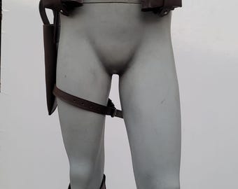 Cintura in pelle con armatura Mandalorian Death Watch e set di fondina