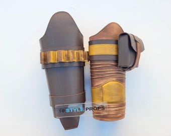 Ręcznie robiona skórzana zbroja na nogi Mandalorianina, męski rekwizyt do kostiumu cosplay