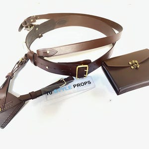 Sam Browne Genuine Leather Belt With Crossover Shoulder Strap -  British Military