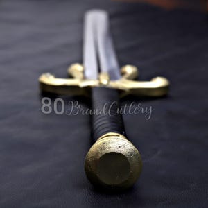 Hand-Forged Carbon Steel Power Sword Replica – Brass Guard, Cosplay Prop, Wall Display 46" Sword