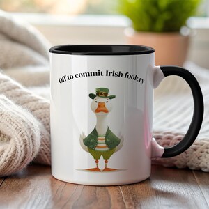 Irländsk dårskap - kaffemugg | St Patricks Day fyrklöver - ohängd dum St Patricks Day-mugg - fånig gås på fri fot