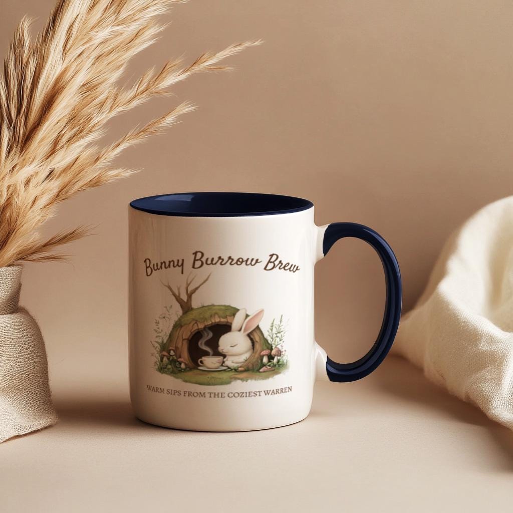 Bunny Burrow Brew Coffee Mug, Warm Sips, Easter Bunny Mug, Cute Rabbit  Coffee Cup, Girl Easter Basket, Cozy Bunny Mornings Floral Rabbit - Etsy