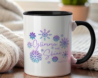 Taza Glimmer & Shine / Taza mate 5 16 / Taza deja que tu luz brille Taza con brillo Regalo cristiano para ella Regalo para mujeres de fe Taza brillante