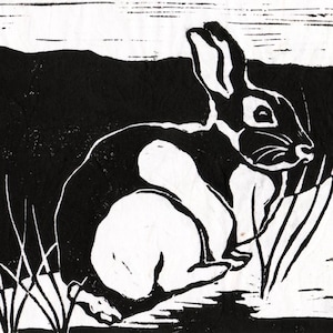 Rabbit - Original Linocut