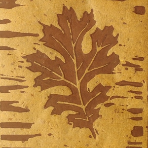 Oak Leaf - Original Linocut (Multiple Color Options)