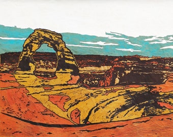 Delicate Arch - Original Linocut