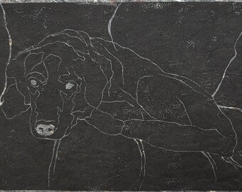 Good Dog - Original Linocut (Multiple Color Options)