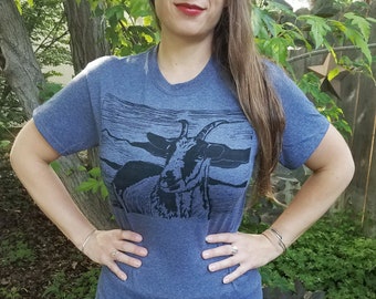 Goat T-Shirt in Gray Unisex Adult Sizes