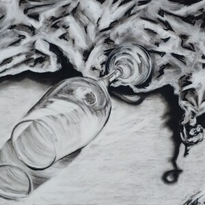 A Fine Night - Original Charcoal Drawing