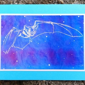 5 Handmade Pallid Bat Card (Turquoise)