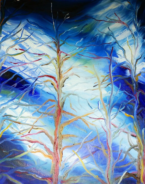 Winter Trees Original Oil Painting | Etsy