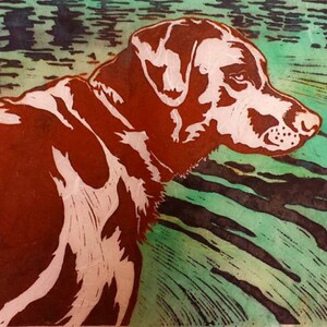 Labrador Retriever Original Linocut Black, Yellow or Chocolate image 2