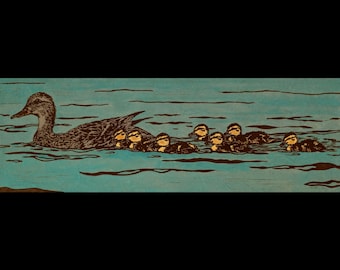 A Morning Paddle - Original Linocut (Multiple Color Options)
