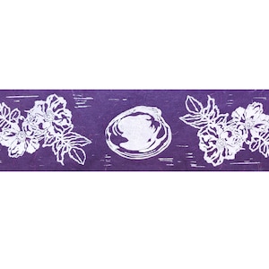 Martha&#39;s Vineyard Summers (A Triptych Ode to Rosa rugosa and the Quahog) - Original Linocut