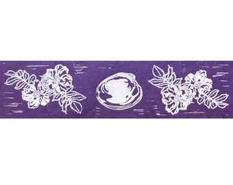 Martha's Vineyard Summers (A Triptych Ode to Rosa rugosa and the Quahog) - Original Linocut