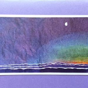5 Handmade Distant Mountains Card (Purple or Sage Green)