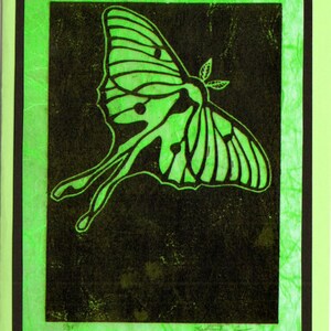 5 Handmade Luna Moth Card (Turquoise or Sage Green)