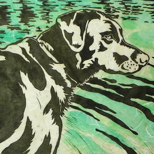 Labrador Retriever Original Linocut Black, Yellow or Chocolate image 1