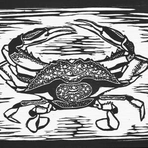 Crab - Original Woodblock (Multiple Colors Available)