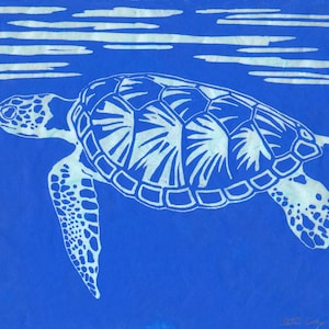 Sea Turtle - Original Linocut (Multiple Color Options)