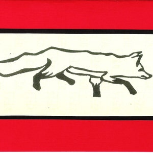 5 Handmade Running Fox Cards (Red or Turquoise)