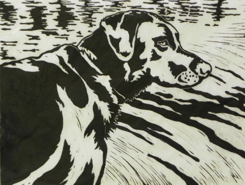 Labrador Retriever Original Linocut Black, Yellow or Chocolate image 4