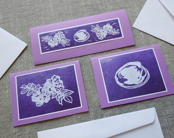 5 Handmade Beach Rose and Wampum Cards (Multiple Designs and Colors Available)