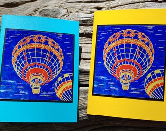 5 Handmade Wanderlust Cards (Yellow or Turquoise)