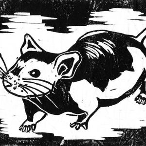 Mouse - Original Linocut