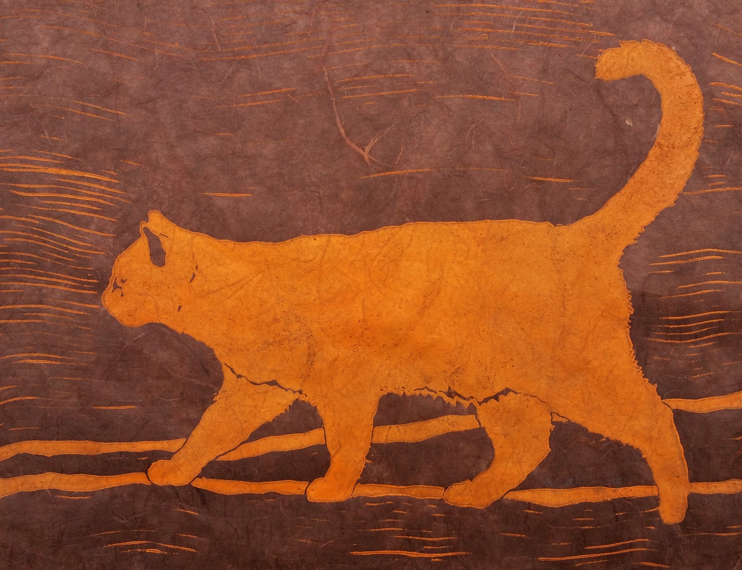 Cat Original Linocut Multiples Colors Available Etsy