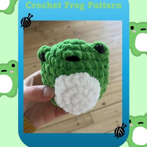 Crochet Frog Plush Pattern PDF – Amigurumi Frog Toy pattern, Beginner Friendly Crochet Animal Pattern, Kawaii Frog Softie DIY
