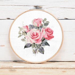 Rose Bouquet Cross Stitch Pattern | 150x150 | PDF Download