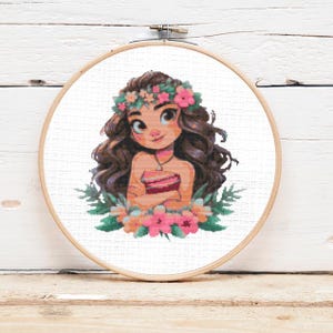 Princess Moana Cross Stitch Pattern | 150x150 | PDF Download