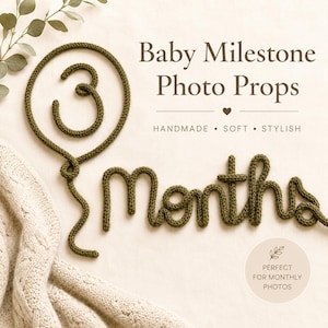 Kit para registrar os marcos do bebê | Adereços para fotos mensais | Presente personalizado para o bebê | Decoração para o quarto do bebê