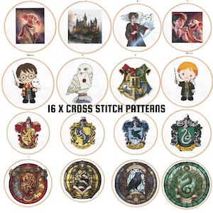 Magical World Cross Stitch Pattern Bundle – 16 Fantasy Designs (Digital PDF)