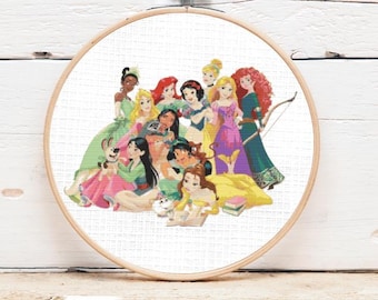 その他 Disney Princesses in Cross Stitch-22 Projects Classic Princesses Cross Stitch Pattern Characters, PDF INSTANT