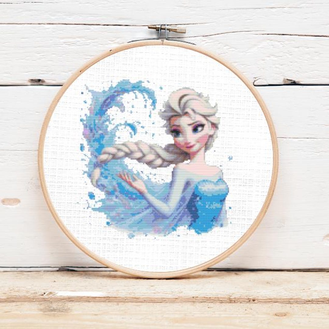 Elsa Repeating Pattern Frozen's Elsa Cross Stitch Pattern | 150x150 | PDF Download - Etsy