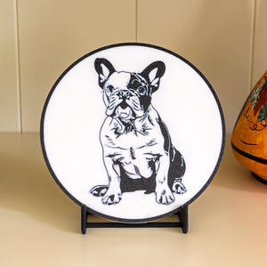 French Bulldog Drinks Coaster Round Coaster Silhouette Gift for Pet Lovers Dog Owners Placemat for Animal Lovers Displayable Keepsake
