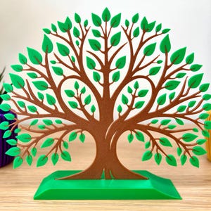 Árbol genealógico decorativo de la vida, adorno de pie, sentimental, decorativo, para exhibir, recuerdo, decoración con base desmontable.