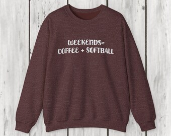 Coffee & Softball Crewneck Sweatshirt | Cozy Unisex Pullover for Weekends | Perfect Gift for Softball Lovers, Coffee Enthusiasts, [...]