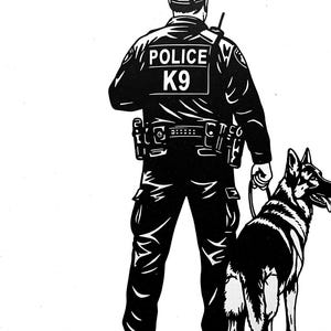 Polizei K9 SVG, Einheit Silhouette, Polizeihund Schnittdatei, saubere Linie Kunst für Cricut, Strafverfolgungssugle svg, Dxf, Jpeg, Png | Kommerzielle Nutzung