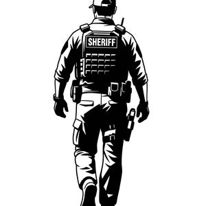 6-Point Blue Line Sheriff's Badge Decal - FrontLine Designs, LLC