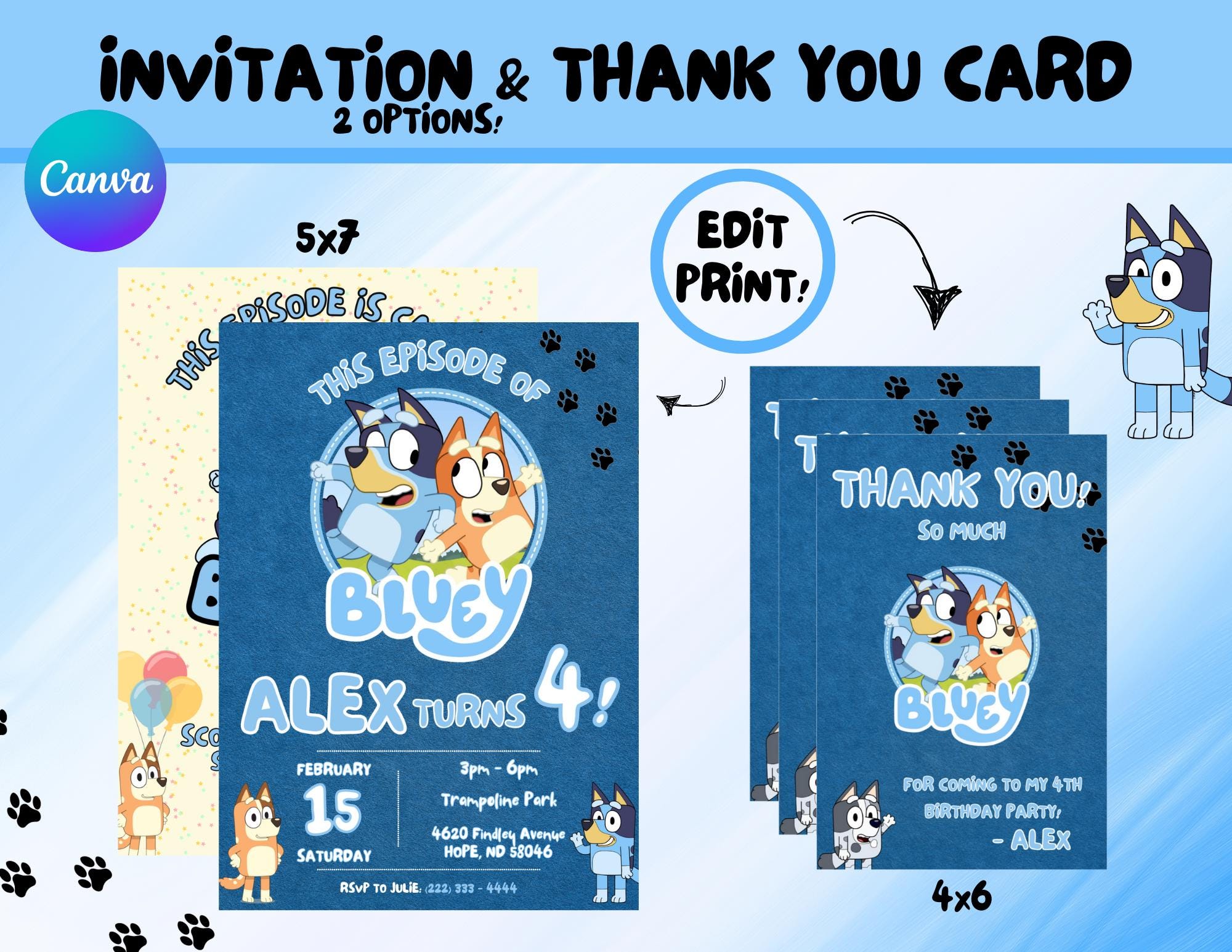 Bluey-Inspired Party Printable Set