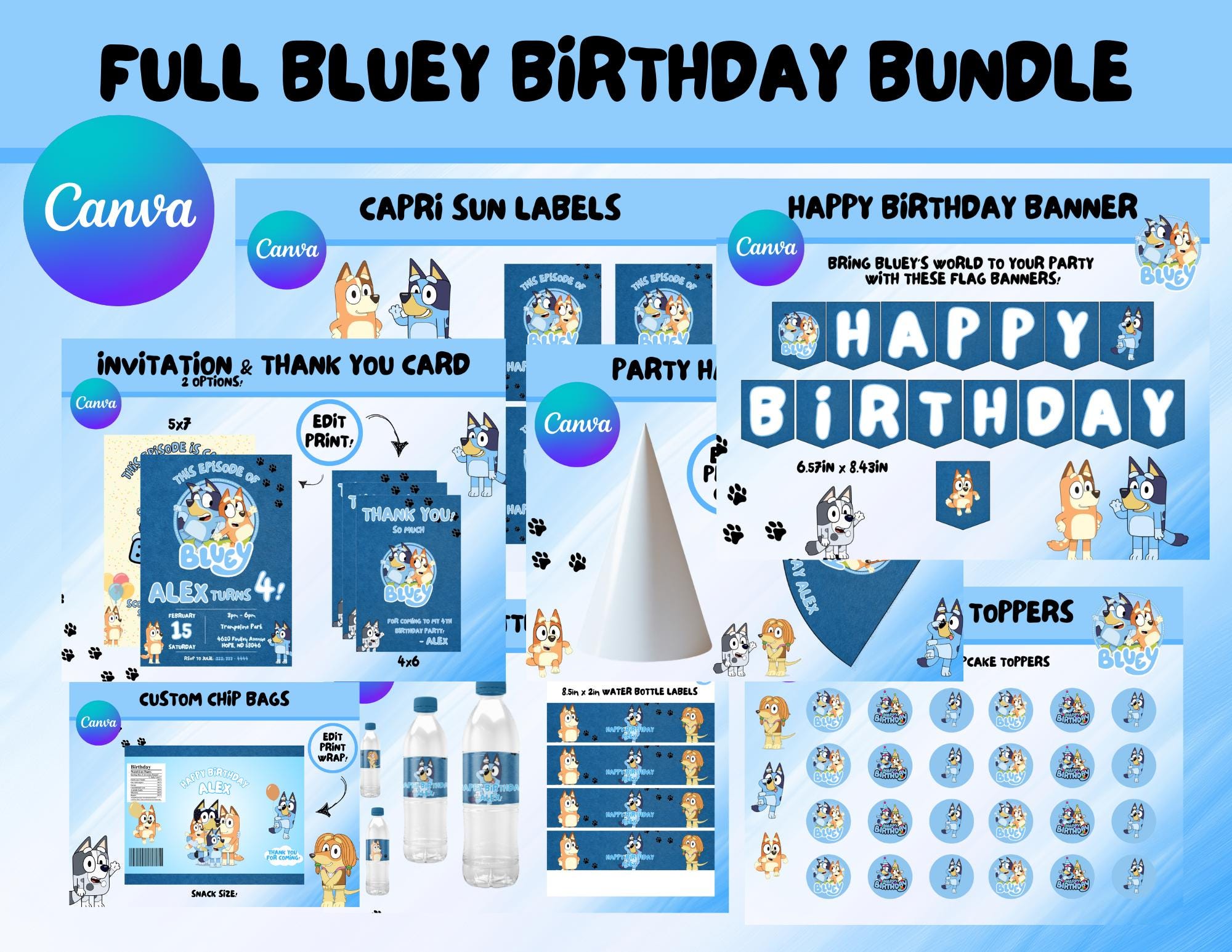 Bluey-Inspired Party Printable Set