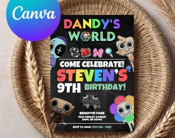 Dandy's World Birthday Party Invitation | Dandy's World Themed Birthday Party | Editable Canva Template | Instant Download