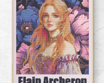 Elain Archeron Cross Stitch Pattern: ACOTAR Inspired (PDF Pattern)