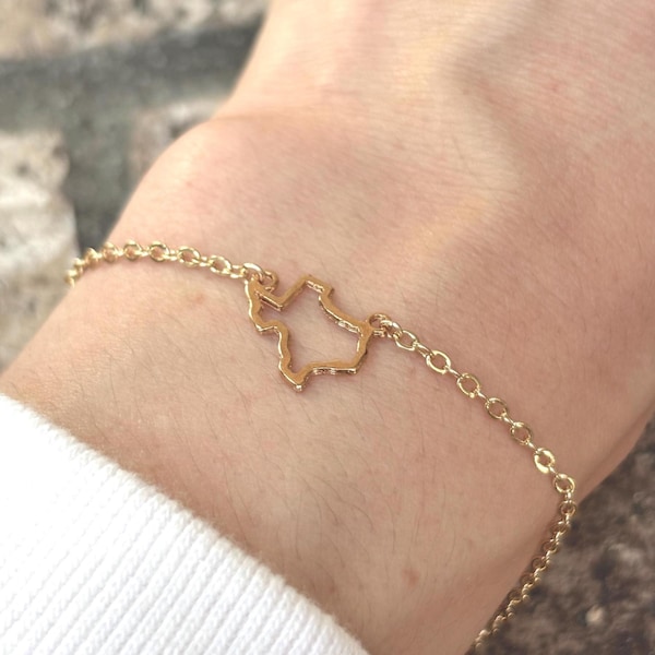 Texas Outline-bedelarmband: roestvrijstalen State Pride-sieraden
