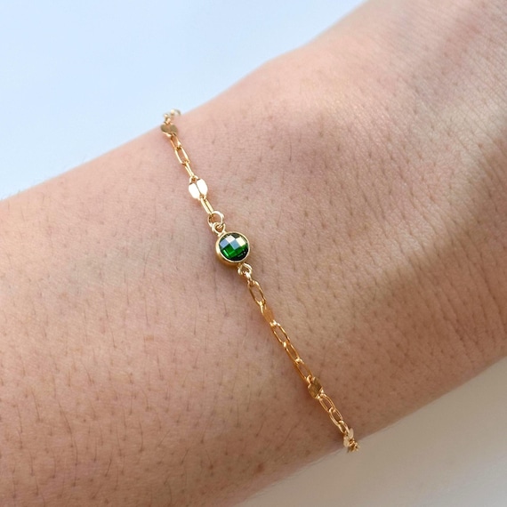 Custom Birthstone Bracelet: 14k Gold Filled Family Jewelry