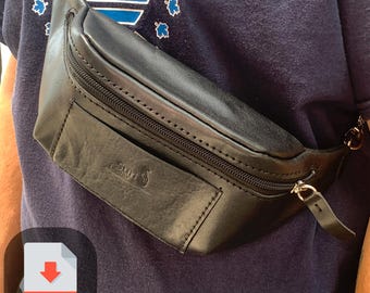 Leather Fanny Pack Pattern PDF | DIY Belt Bag and Sling Bag Template | Crossbody Waist Bag Sewing Pattern for Leathercraft